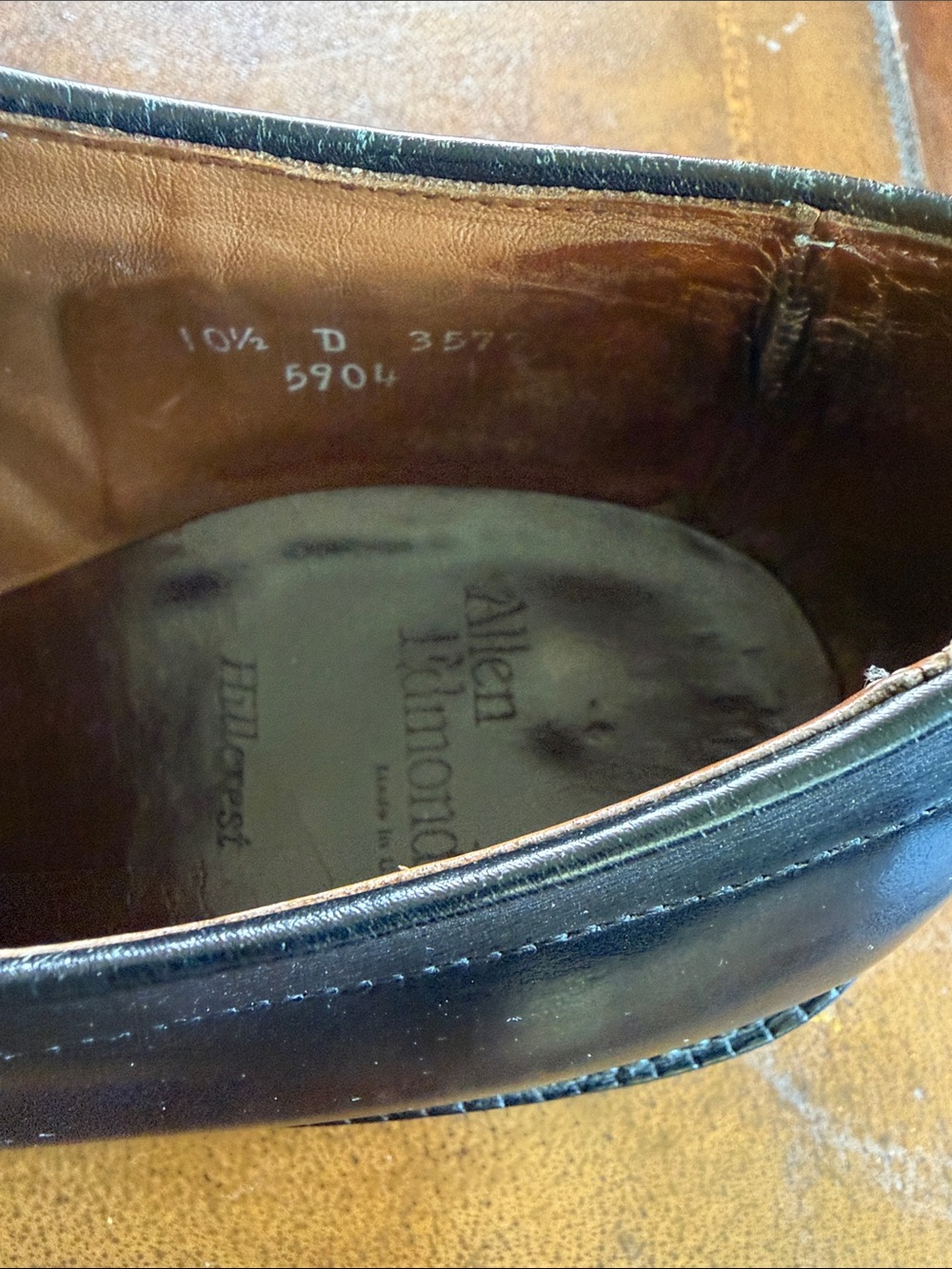 Allen Edmonds Black Split-Toe Lace-Up Shoes - Picture 7 of 9